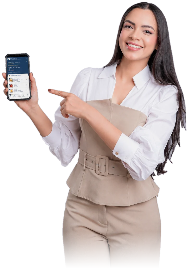 Dr. Elinell Molina showing the Ready Lunchbox app on her phone